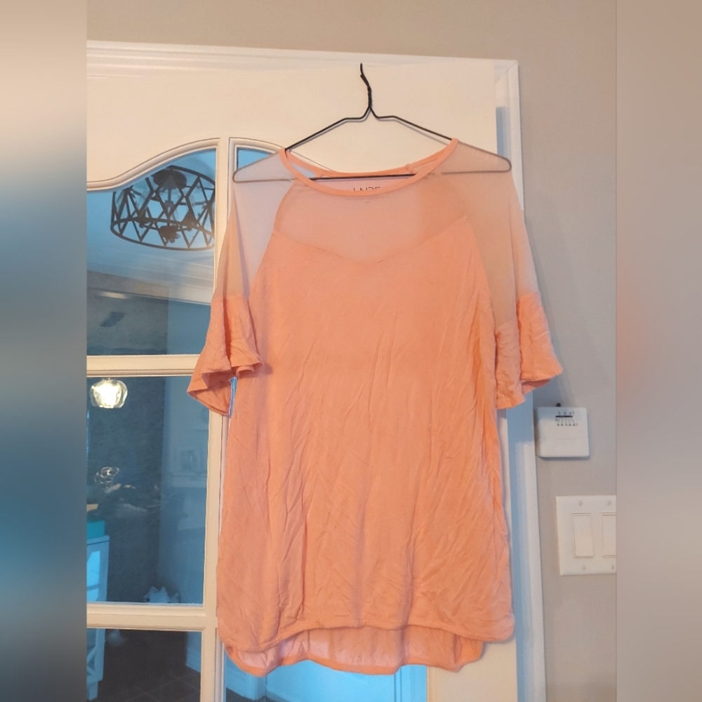Pink Top With Shear Accents